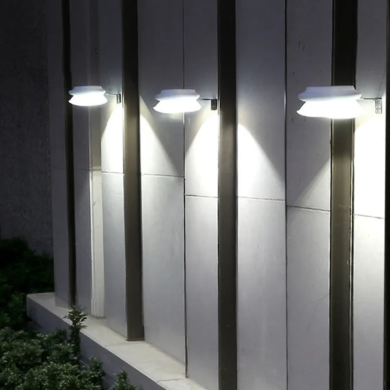 Outdoor fence wall lamp with Southeast Asian style in black or white shell options