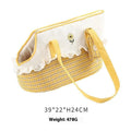 Shoulder cat bag with short plush lining in green, red stripes, or yellow colour options for small pet transport