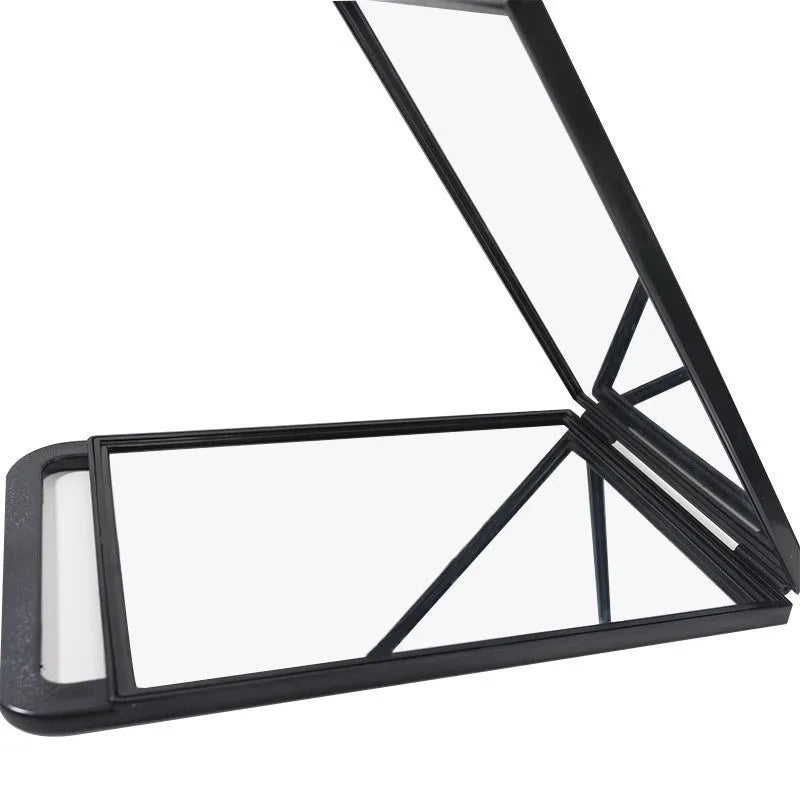 Double large folding hairdressing rearview mirror black HD double-sided plastic frame salon mirror