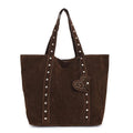 Black PU women's tote bag with double shoulder strap, shown with dimensions 33cm wide by 32cm tall.