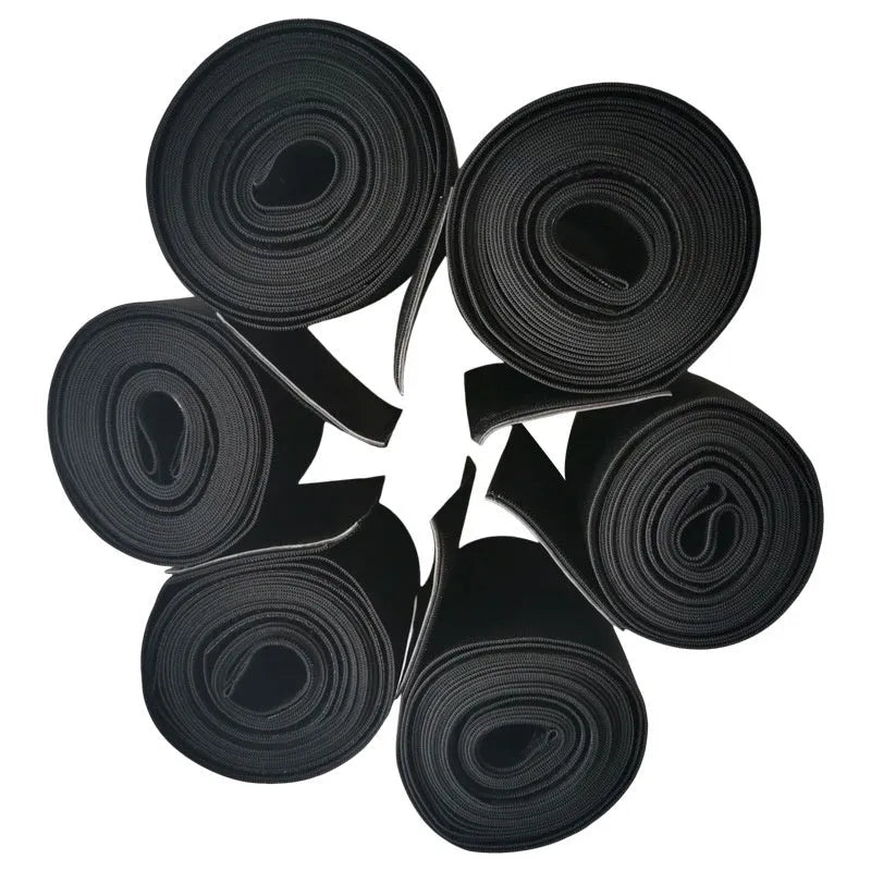 Latex silk waist trainer exercise belt on a 10cm width roll, showing its thickening polyester fabric.