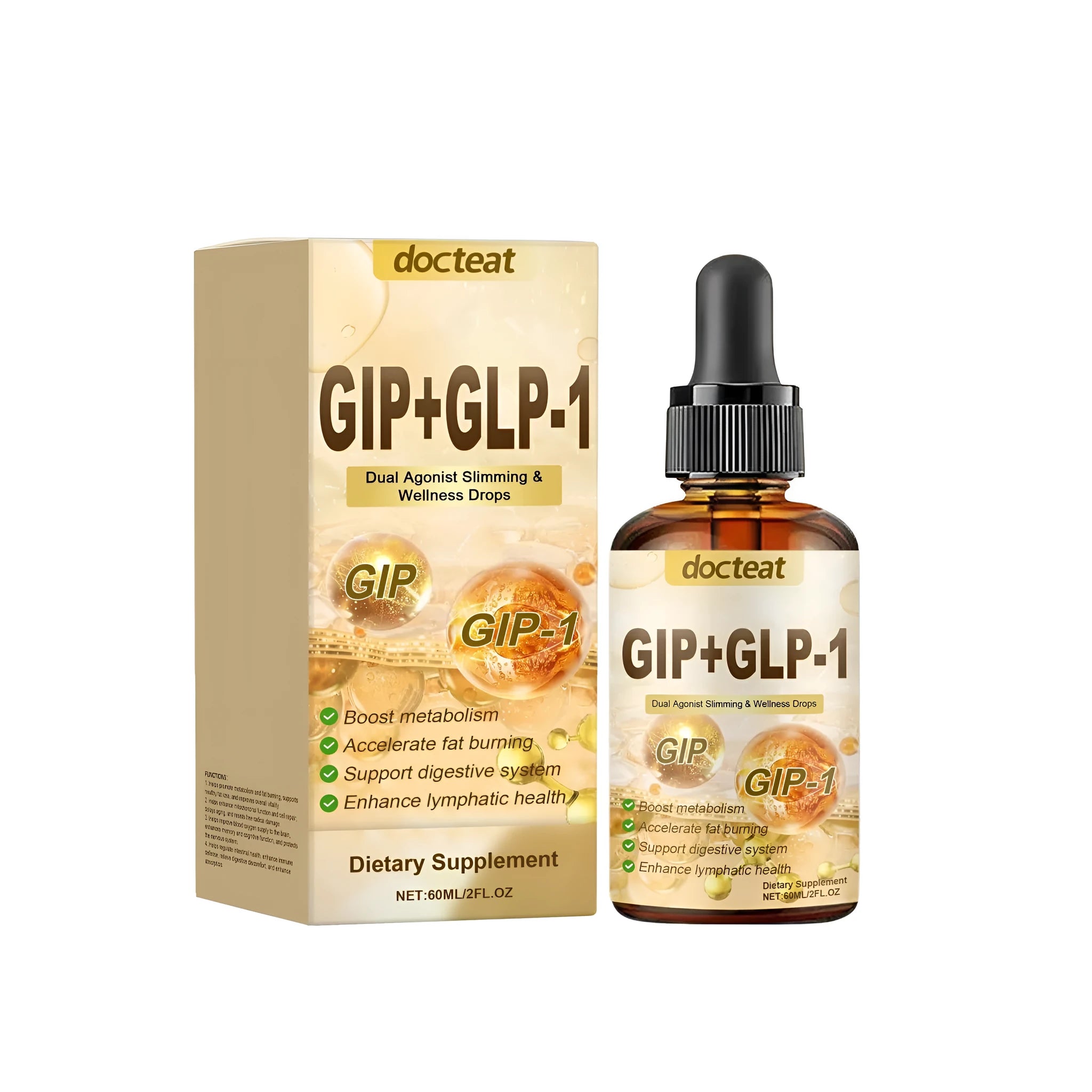 Drip Health digestive support drops in 60ml bottle with dropper for intestinal wellness