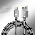 Apple MFI certified Lightning charging cable in grey or silver colour, 1 metre length