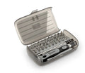 32 in 1 screwdriver set with 30 bits in CRV steel and PP plastic handle measuring 130x75x37mm