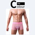 Men's thin quick-dry boxer in solid colours showing size range from M to XXXL.