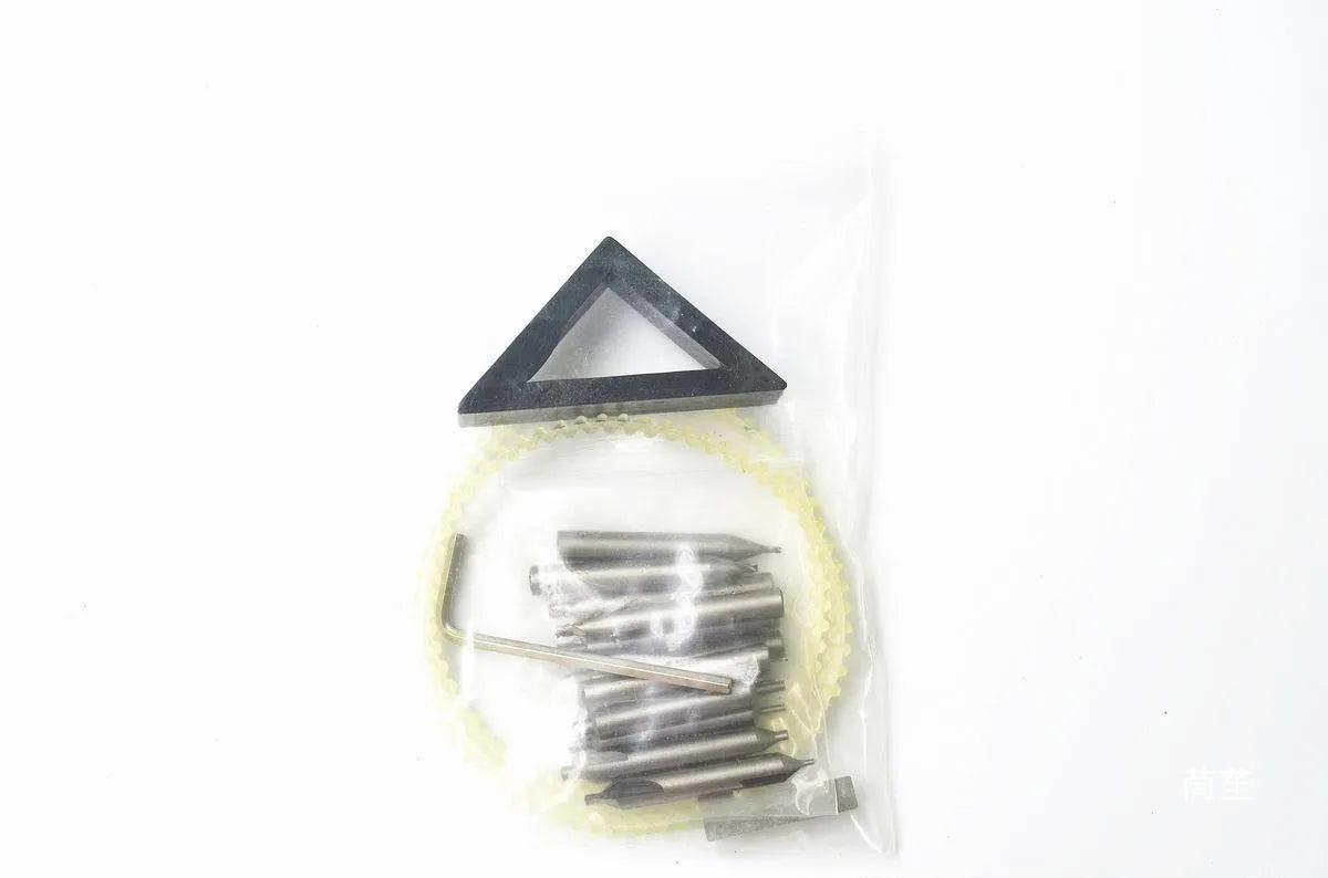 Full set of 17 pieces vertical key matching machine accessories including drill guide pin and sink milling cutter