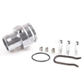 Black nylon and titanium-colour plastic vacuum tee adapter for second-generation car engines.