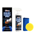 HOMONTH headlight restoration spray kit with 120ml bottle, sponge, and towel
