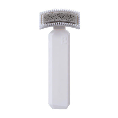 Versatile kitchen cleaning brush with dual scrubbing heads for tackling tough messes on various surfaces