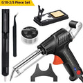 Black soldering gun with LED light, alloy construction, five-piece electronics repair kit