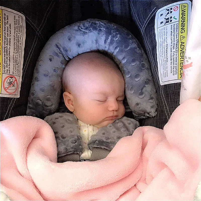 Babies' shaping pillow in Crystal Velvet fabric with two belts, available in multiple colours including white, sky blue, gray, mint green, and navy blue