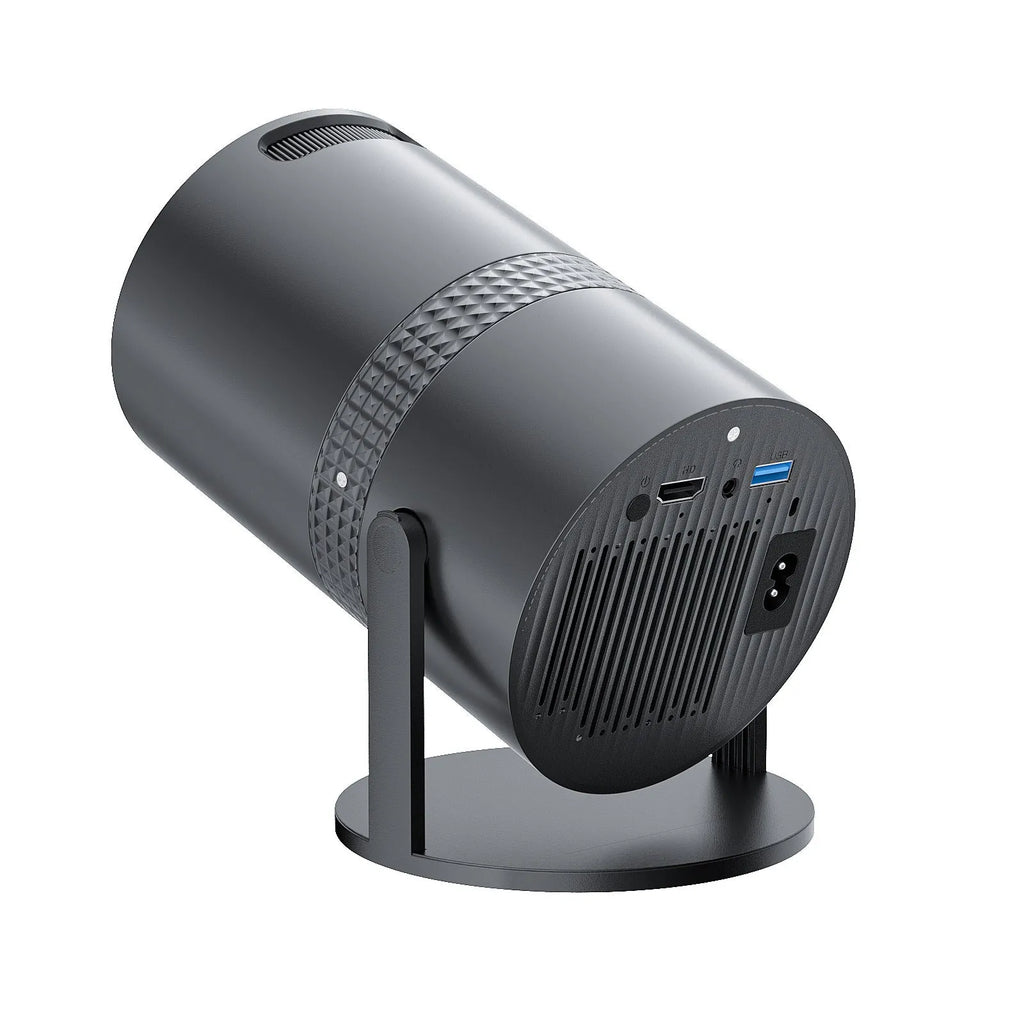 P300 Android projector black portable with remote control and plug, 1280x720 HD 1080p supported