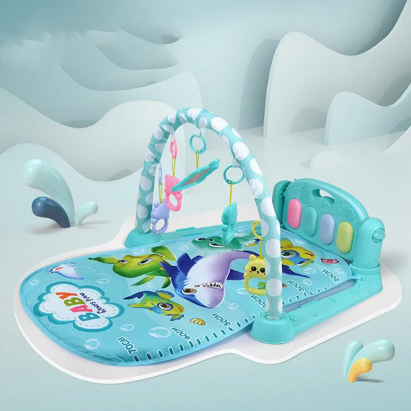 Baby fitness frame pedal piano toy in animal theme colours for infant development