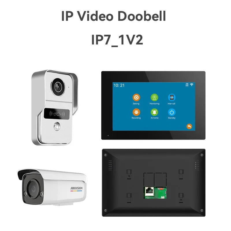 1080P video intercom doorbell system with outdoor camera unit and indoor display
