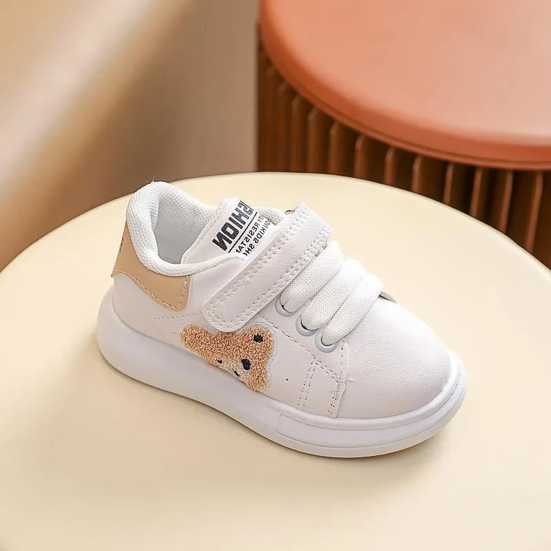 Baby Bear casual kids sports shoes in black, green or khaki with cartoon pattern and rubber soles