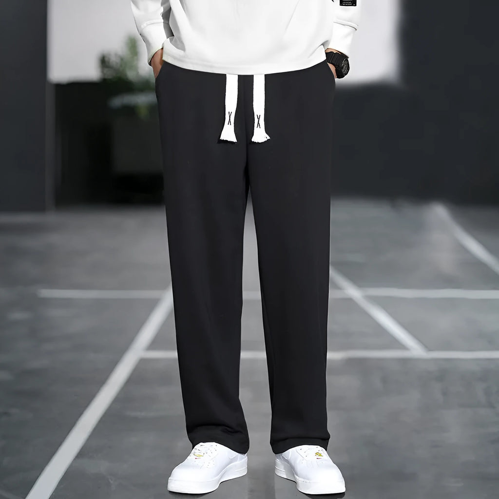 Men's casual bamboo fibre trousers in grey, black, apricot or brown with high waist and multiple pockets