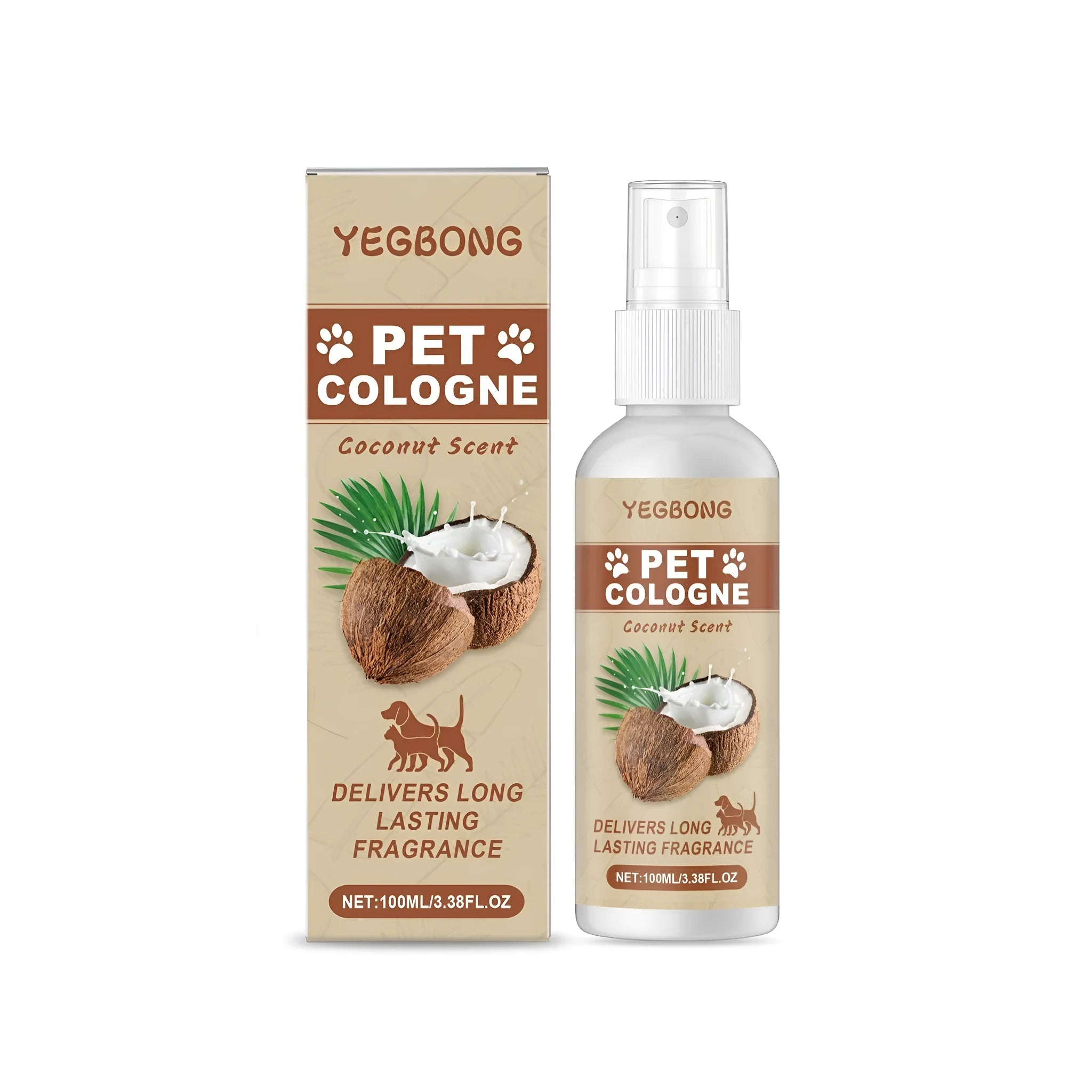 100ml coconut scented pet deodorant spray bottle with natural ingredients