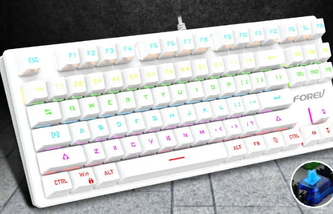 Punk colour matching wired mechanical keyboard in gradient BlackBerry, ABS body, 350 x 130 x 35mm, 1.5m cable
