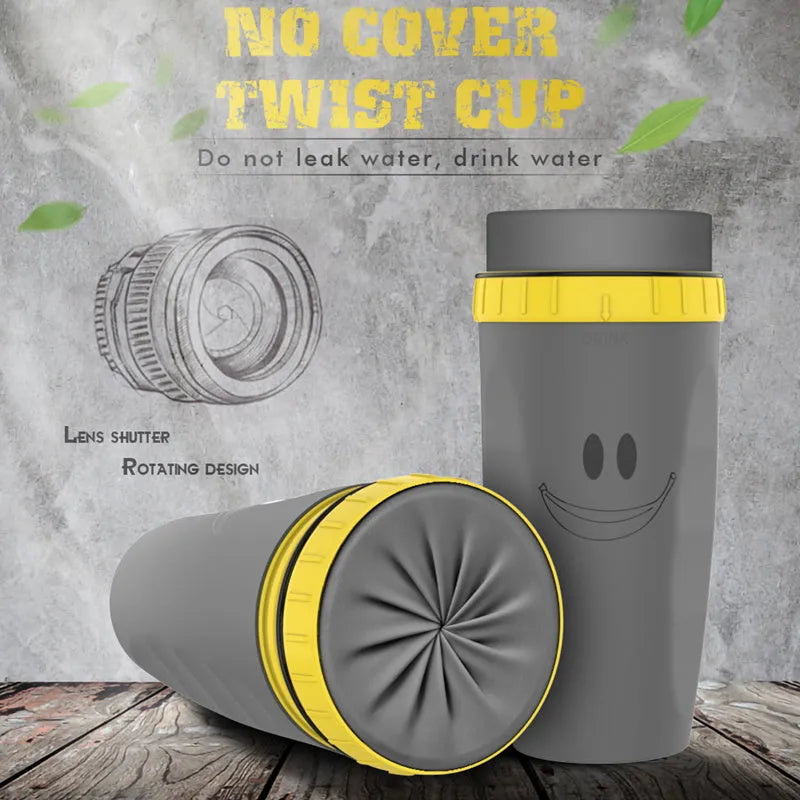 Twist-top silicone seal travel tumbler with double-wall insulation and cartoon patterns