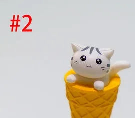 Three-dimensional cartoon ice cream cat doll PVC cross-axis keycap for mechanical keyboard, orange colour variant