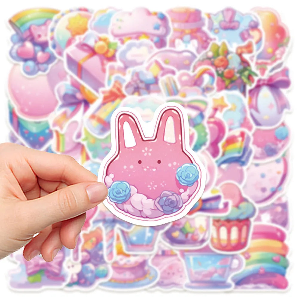 Fresh candy coloured decorative waterproof stickers in cute small object designs