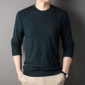 Loose fit mens solid colour polyester fibre long sleeve sweater in black, front view