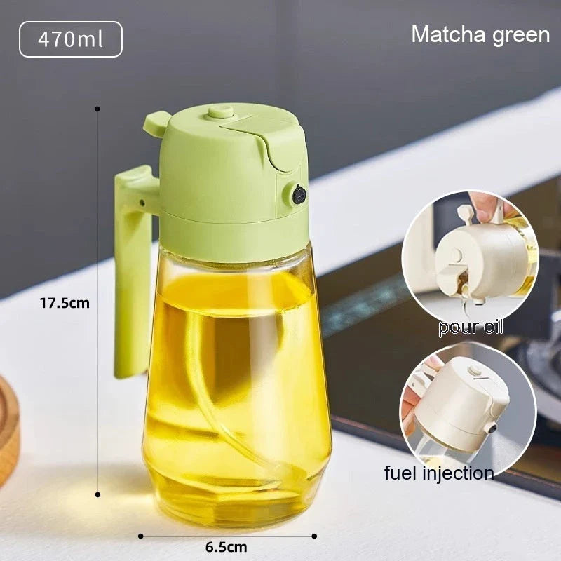 Olive Oil Dispenser with Spray and Pour Functionality, Crafted with Premium Glass Materials