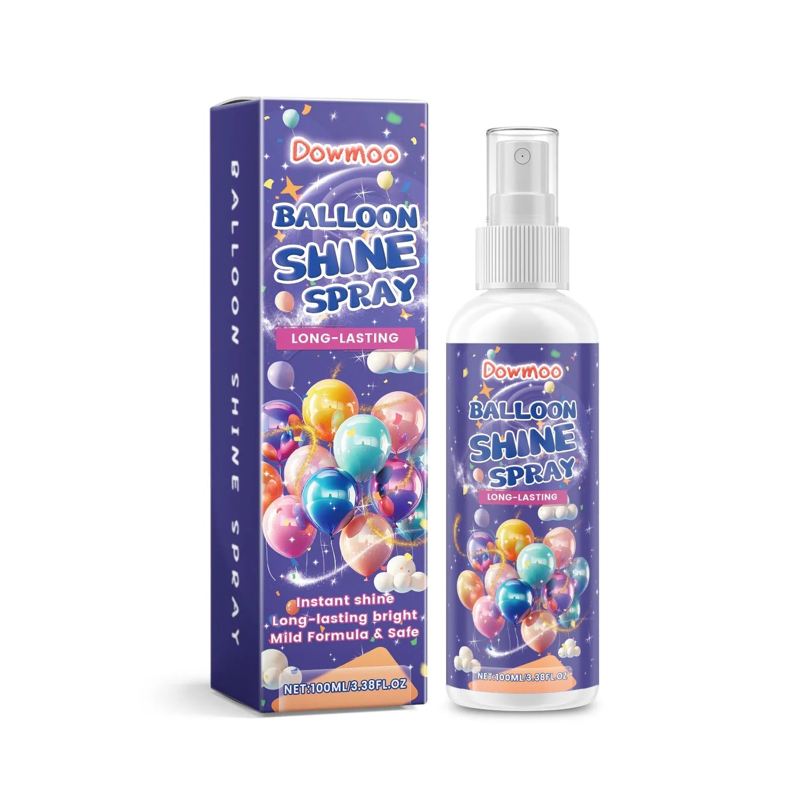 100ml balloon surface texture spray bottle for glossy metallic and pearlescent finishes on balloons.