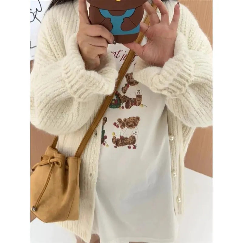 Brown suede crossbody shoulder bag with retro sewing line detail for daily matching