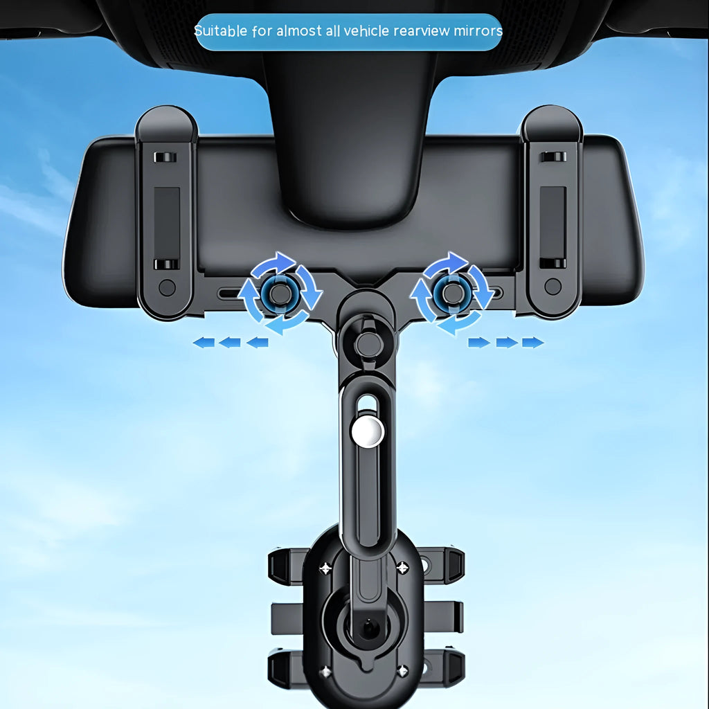 ABS automobile rear view mirror bracket with folding rod mechanism for universal vehicle installation