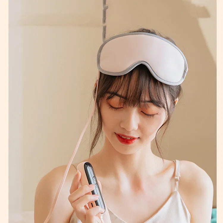 Portable Eye SPA Mask in pink or green with suede shell and USB cable