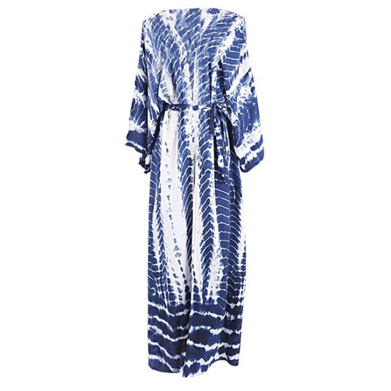 Loose cotton beach cover-up blouse in DN0712 colour options for sun protection