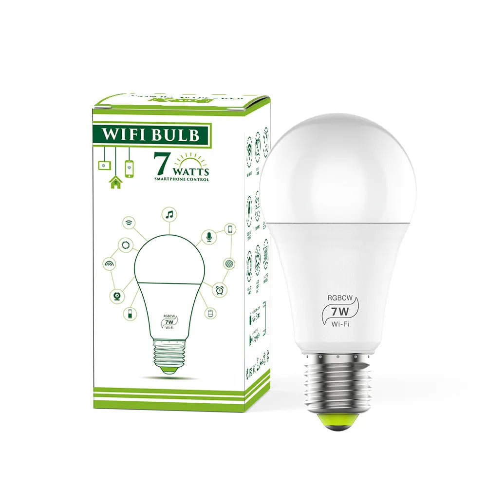 7W smart WiFi LED bulb with voice control for Alexa and Google Home devices