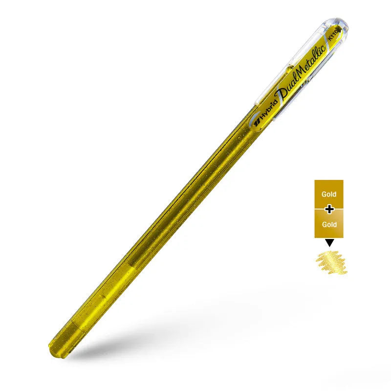 Flash K110 1.0mm gel pen with pearlescent glitter ink in eight colour options