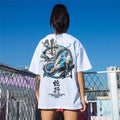 Men's Chinese letter printed loose fit cotton hooded sweatshirt in black