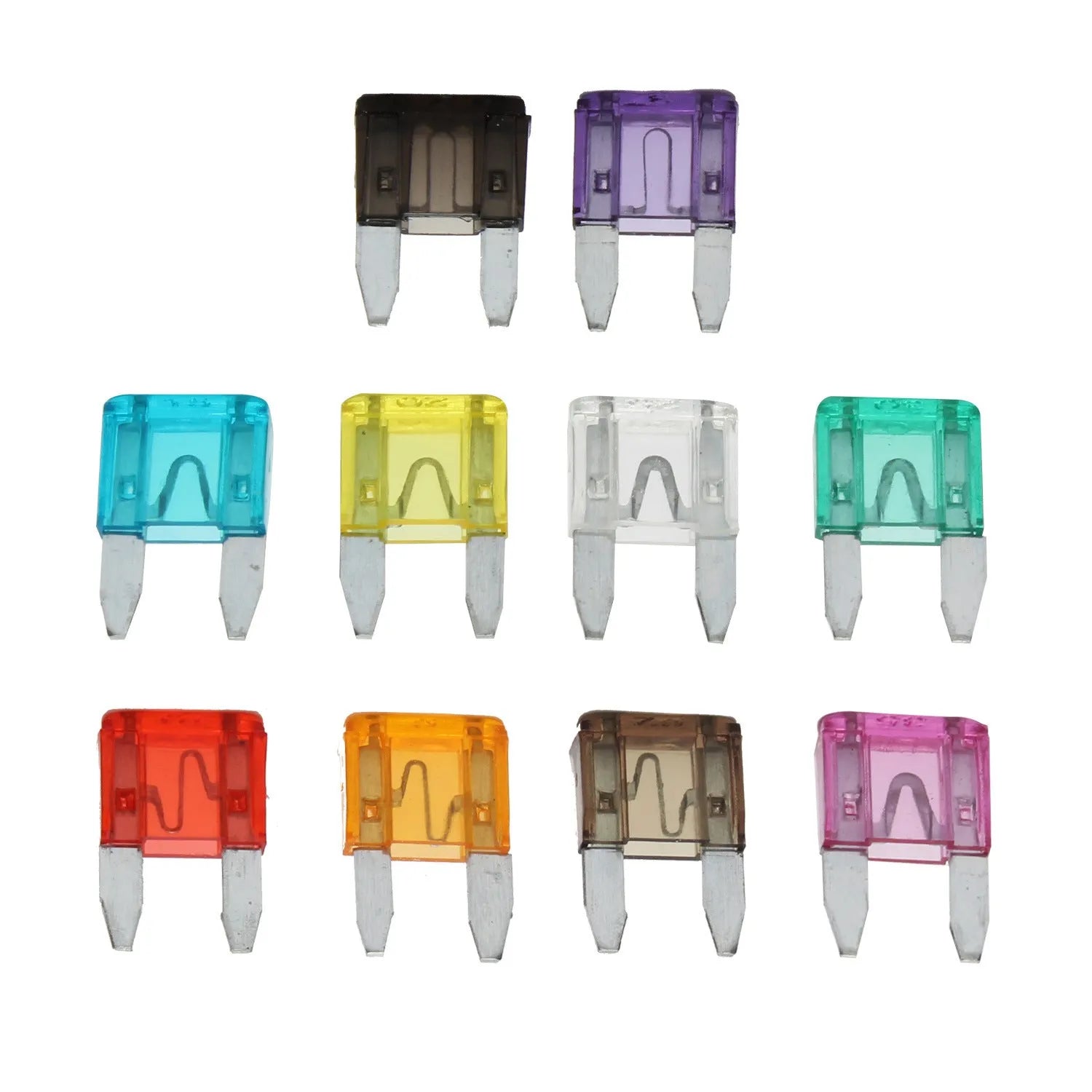 120 small car fuses in assorted colours, blade-style insert type for 24V automotive use