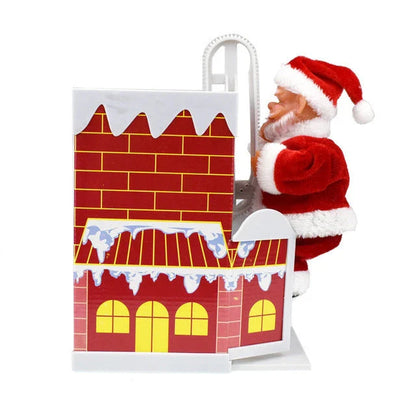 Magical Santa Claus decoration that climbs up and down a chimney, playing Christmas carols and creating a festive atmosphere