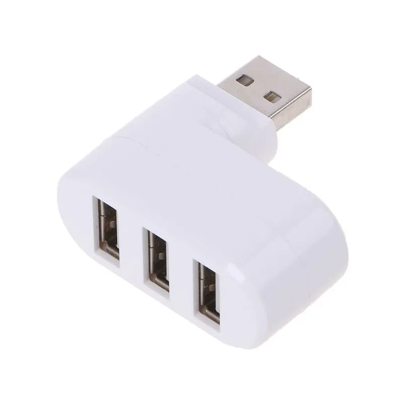 Black and white 4-port USB 2.0 hub for laptop connectivity expansion