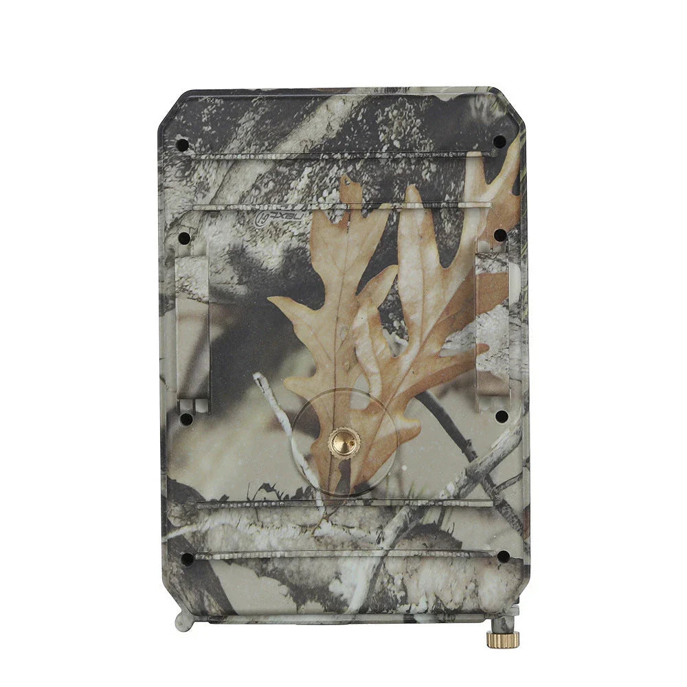 A 12MP 1080P trail camera with infrared night vision for capturing wildlife in the outdoors.