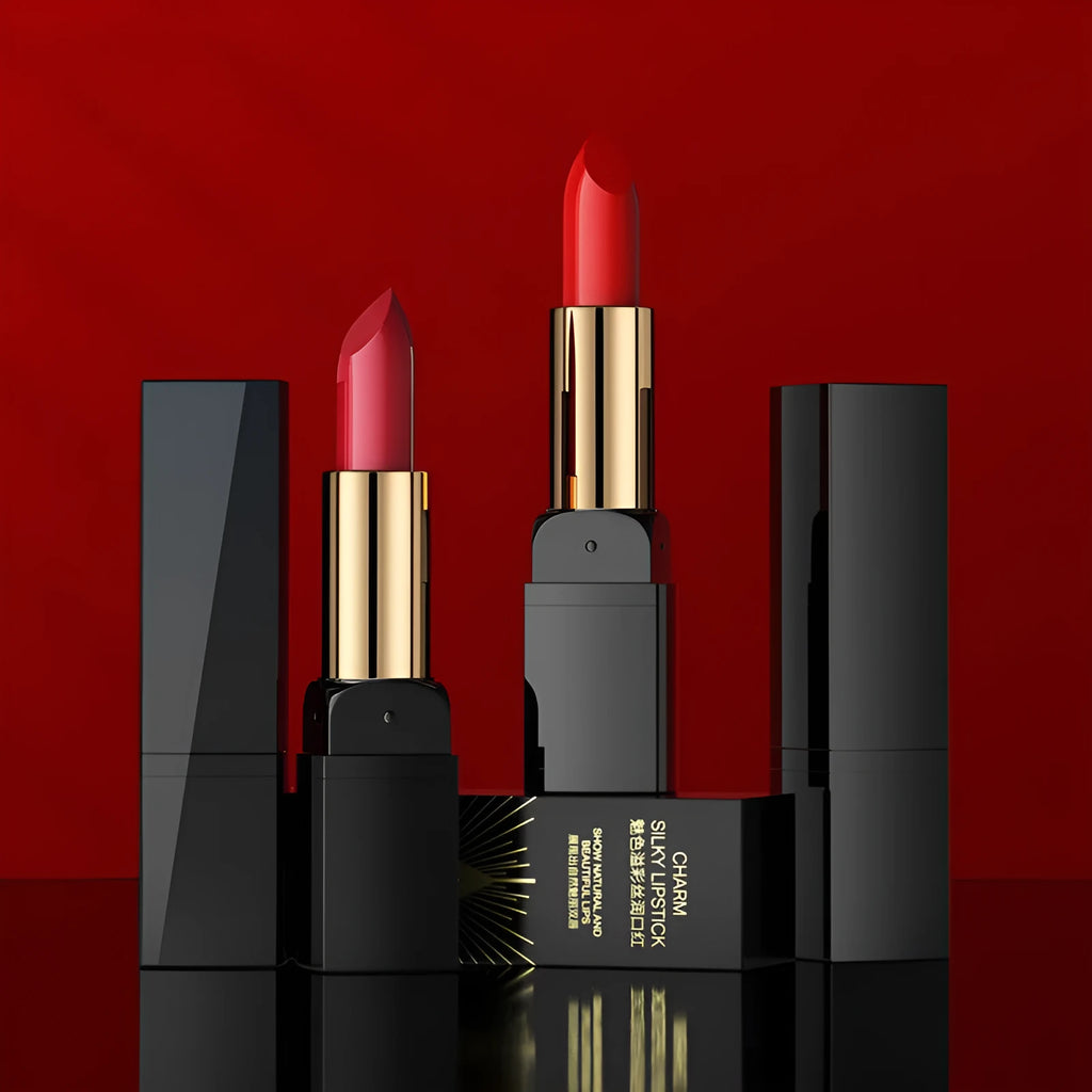 Gentle moisturising lipstick 3.8g in eight shades NO1 to NO8 including red cherries plum grapefruit and rose bean paste