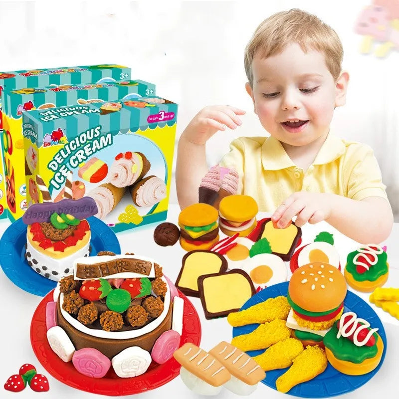 DIY kindergarten educational toys coloured modelling clay sets in four style options with box dimensions