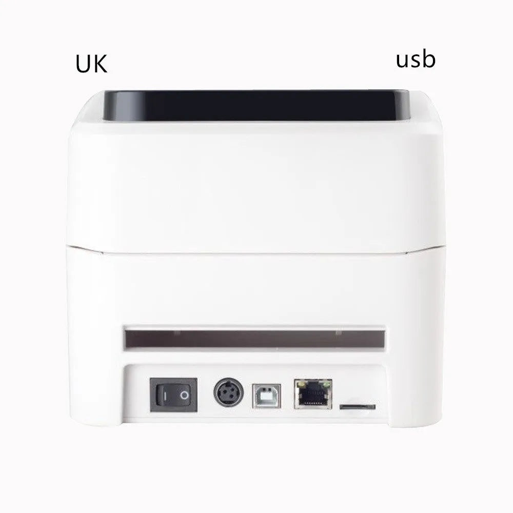 USB thermal barcode printer for clothing labels and express face sheets, 25.4-118mm print size, compact 215x178x155mm body