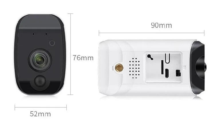 Solar powered wireless surveillance camera with 110 degree wide angle lens and solar panel for outdoor security monitoring