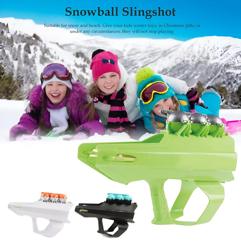 Snowball Clip Launcher in plastic black colour, 28x36cm, for outdoor winter snowball fights