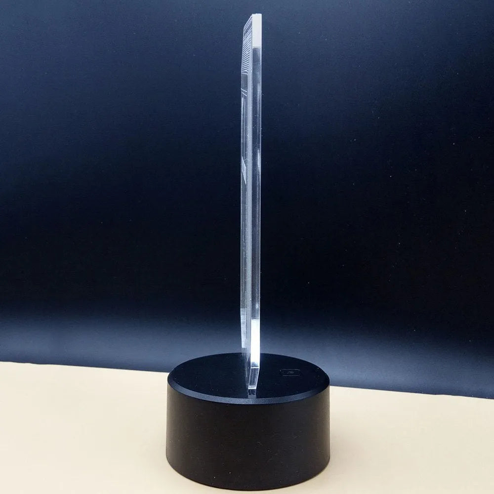 3D acrylic illusion LED desk lamp with remote control projecting colourful patterns