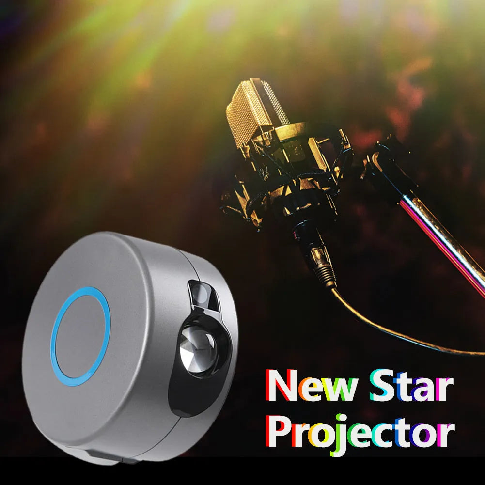 Grey starry sky projection lamp with wireless remote control for indoor atmospheric lighting