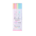Five double head gel pens with highlighter function in blue, pink, green, orange, and purple colours