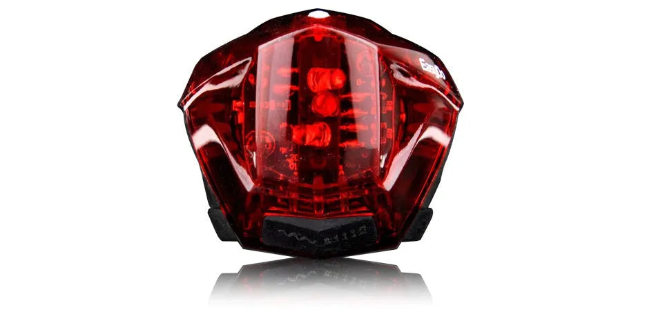 Bicycle tail light with 3 LED beads, 62x43x38 mm, IPX-4 waterproof, on bike seat post
