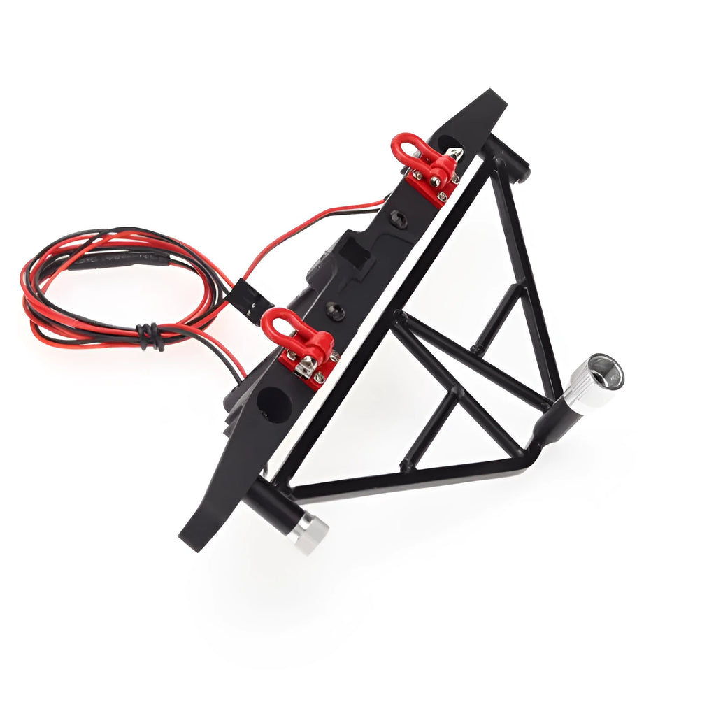 Black aluminium alloy front and rear bumper set for 1/10 RC climbing car SCX10 TRX4 Axial, 180mm and 195mm