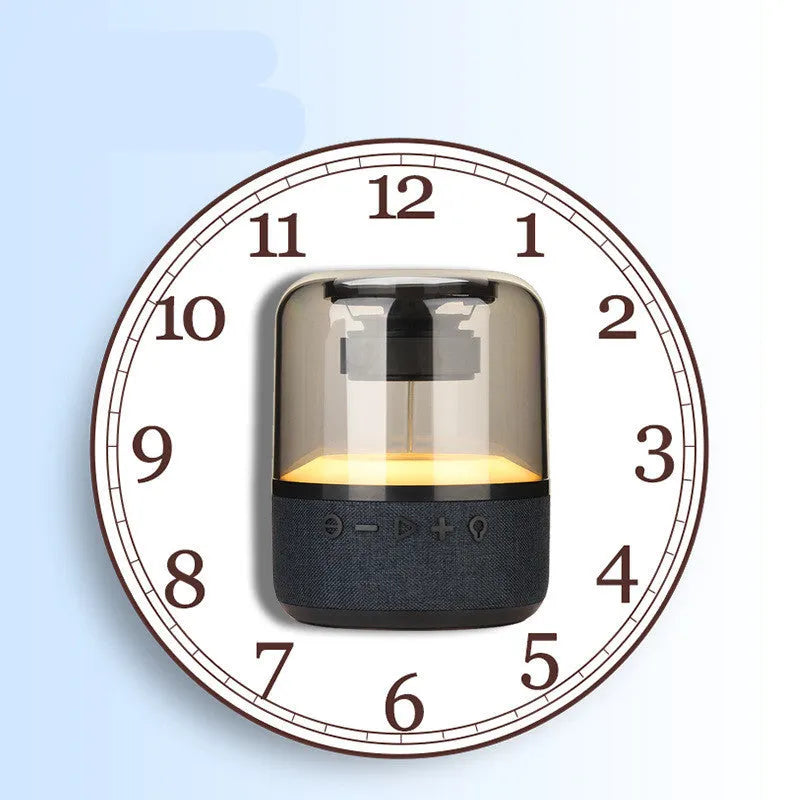 Four-colour light touch wireless Bluetooth speaker with control buttons and USB charging port.